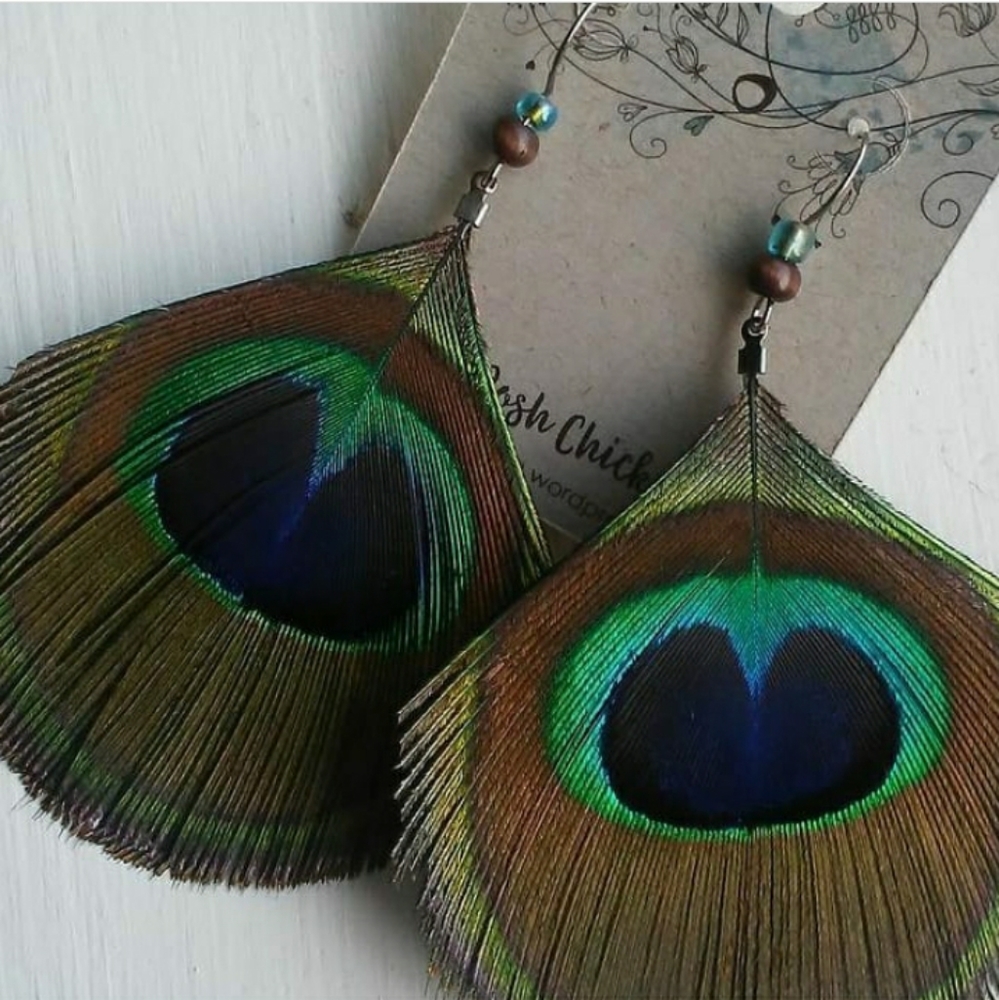 Peacock Feather Earrings